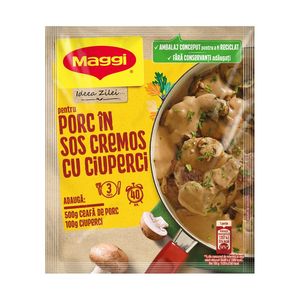 Baza pentru mancare Maggi Ideea Zilei Porc in sos cremos cu ciuperci, 28 x 39 g