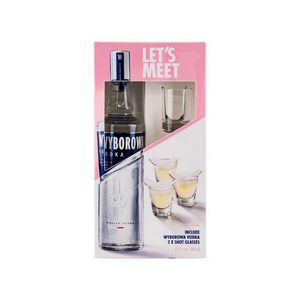 Pachet vodca Wyborowa, 37.5% alcool, 0.7 l + 2 pahare