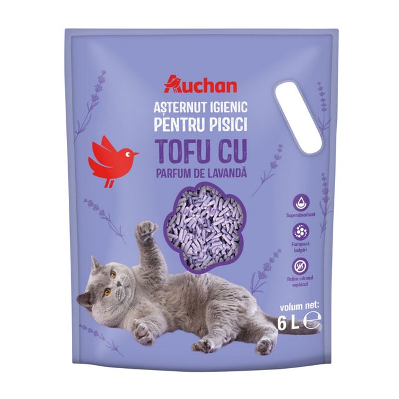 asternut-igienic-pentru-pisici-auchan-tofu-cu-parfum-de-lavanda-6-l