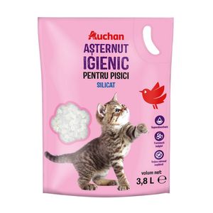 Asternut igienic pentru pisici din silicat Auchan, 3.8 l