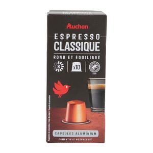 Capsule cafea Auchan Espresso, compatibile Nespresso, 10 capsule