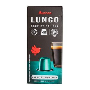 Capsule cafea Auchan Lungo, compatibile Nespresso, 10 capsule