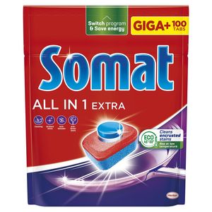 Detergent pentru masina de spalat vase, Somat All in One Extra, 100 tablete