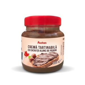 Crema tartinabila cu cacao si alune de padure Auchan, 350 g