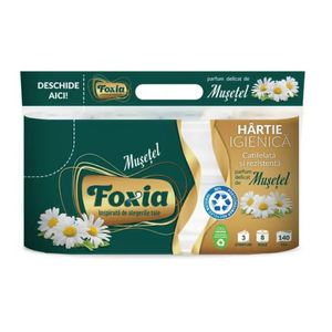 Hartie igienica Foxia Musetel 8 role, 3 straturi