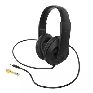 Casti cu fir over ear stereo Qilive Q.1772, mufa Jack 3.5 si adaptor de 6.35 mm, negru