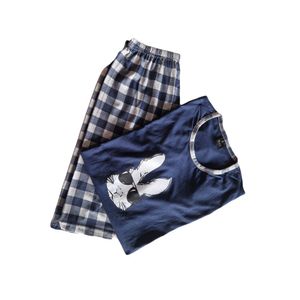 Pijama pentru barbati cu maneca scurta si pantaloni 3/4,