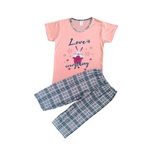 Pijama pentru copii cu maneca scurta si pantaloni 3/4