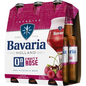 Bere blonda fara alcool Bavaria Fruity Rose, 6 x 0.33 l