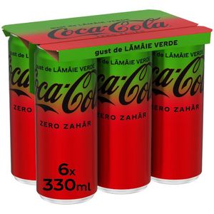 Bautura carbogazoasa Coca Cola cu aroma de lamaie verde, doza, 6 x 0.33 l