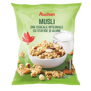 Musli cu stafide si alune Auchan, 1 kg