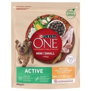 Hrana uscata pentru caini Purina One Mini Activ cu pui si orez, 800 g