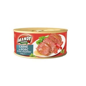 Conserva carne de porc in suc propriu Mandy, 300 g