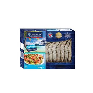 Creveti cruzi intregi 16/20 Ocean Fish Black Tiger, 1 kg