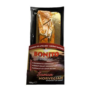 File de somon afumat la cald Bonito Exclusiv, 120 g