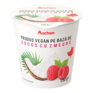 Produs fermentat cu cocos si zmeura Auchan, 150 g