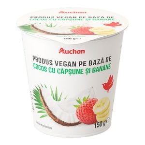Produs fermentat cu cocos, capsune si banane Auchan, 150 g
