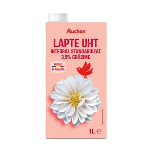 Lapte UHT integral Auchan, 3.5% grasime, 1 l