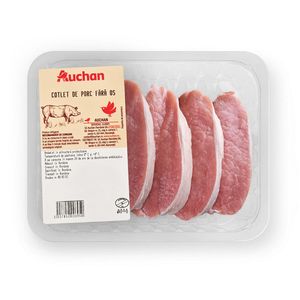 Cotlet de porc fara os Auchan, feliat, +/- 700 g