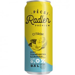 Bere fara alcool cu aroma de lamaie Pecsi Radler, doza, 0.5 l