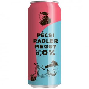 Bere fara alcool cu aroma de cirese Pecsi Radler, doza, 0.5 l