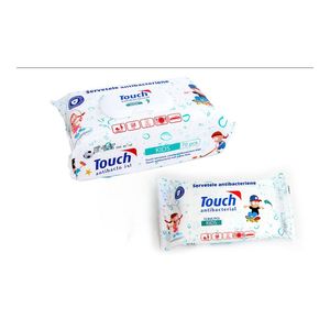 Servetele umede antibacteriene pentru copii Touch, 70 + 15 bucati