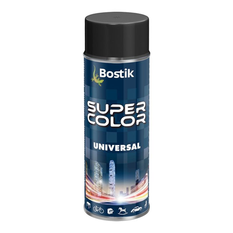 Vopsea Spray Universal Bostik Super Color, 400 Ml, Negru Mat | Pret ...