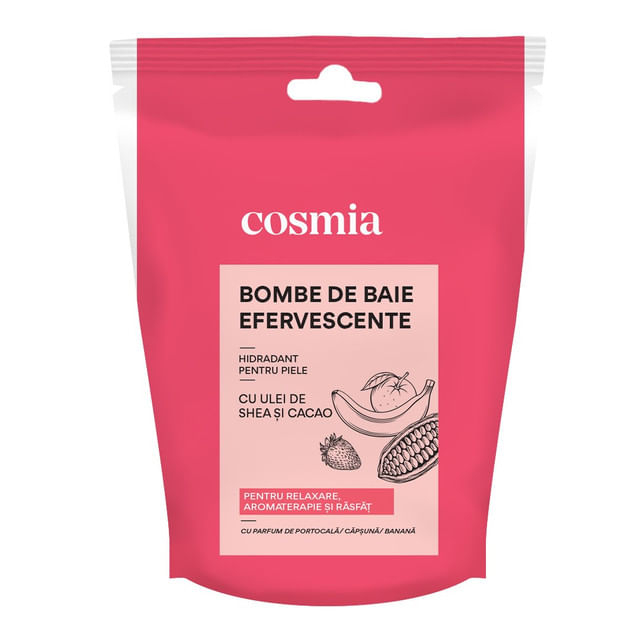 bomba-de-baie-efervescenta-cosmia-cu-parfum-de-portocala-capsuna-si-banana-3-x-50-g