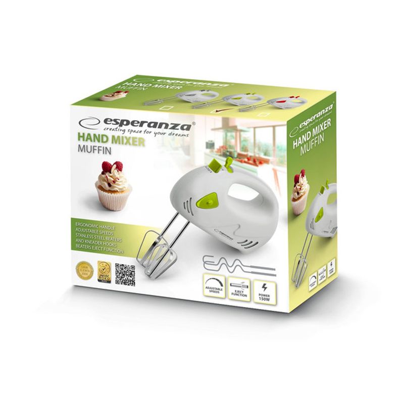 mixer-de-mana-esperanza-ekm007-125w-7-viteze-alb-verde