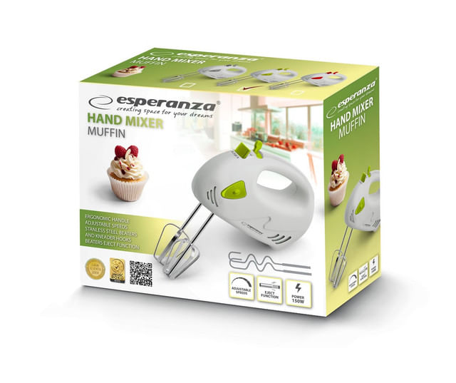 mixer-de-mana-esperanza-ekm007-125w-7-viteze-alb-verde