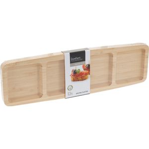 Platou din bambus cu 4 compartimente, 33 x 10 x 1.8 cm, maro