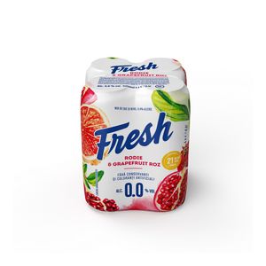 Bere fara alcool Fresh 0.0% cu aroma de rodie si grapefruit roz, doza, 4 x 0.5 l