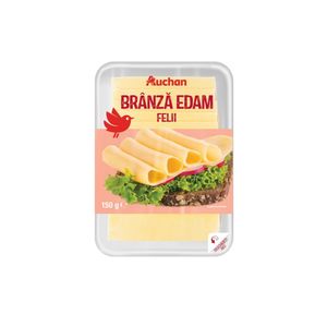 Branza edam Auchan, felii, 150 g