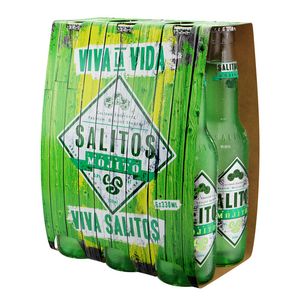 Bere aromatizata Salitos Mojito, alcool 5%, sticla, 6 x 0.33 l