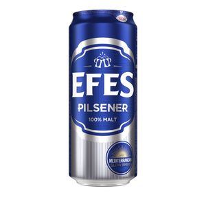 Bere blonda Efes Pilsener, alcool 5%, doza, 0.5 l