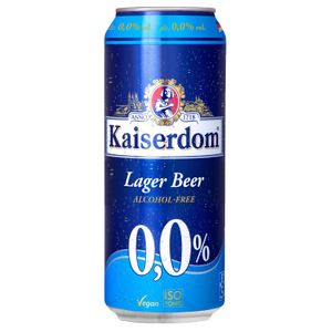 Bere blonda fara alcool Kaiserdom Lager 0%, doza, 0.5 l