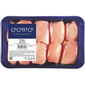 Pulpe de pui superioare dezosate fara piele Coco Rico, caserola, +/- 1 kg