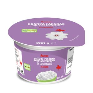 Branza Fagaras din lapte de vaca Auchan, 8% grasime, 200 g