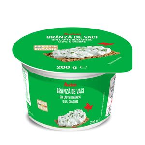 Branza de vaci dietetica Auchan, 0.5% grasime, 200 g