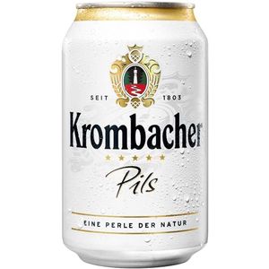 Bere blonda nepasteurizata Krombacher Pils, doza, 0.33 l