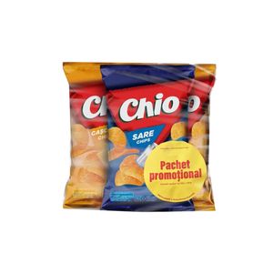 Pachet promo 2x Chipsuri cu cascaval Chio, 140 g + 1x Chipsuri cu sare Chio, 140 g