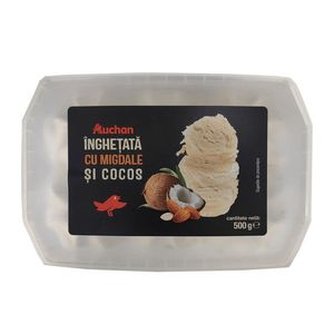 Inghetata cu cocos si migdale Auchan, 500 g