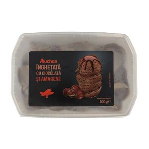 Inghetata cu ciocolata si amarena Auchan, 500 g