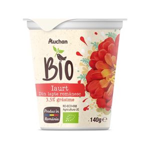 Iaurt natur BIO Auchan, 3.5% grasime, 140 g