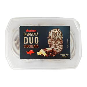 Inghetata cu ciocolata alba si cacao Auchan, 500 g