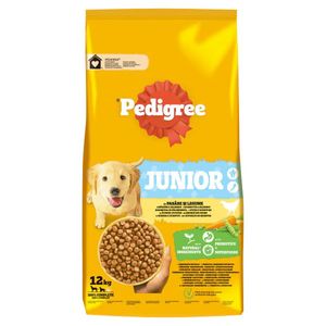 Hrana uscata pentru caini juniori Pedigree, cu pasare si legume, 12 kg