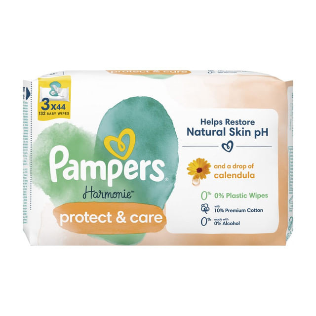 servetele-umede-pampers-harmonie-protect-care-cu-galbenele-3-x-44-bucati