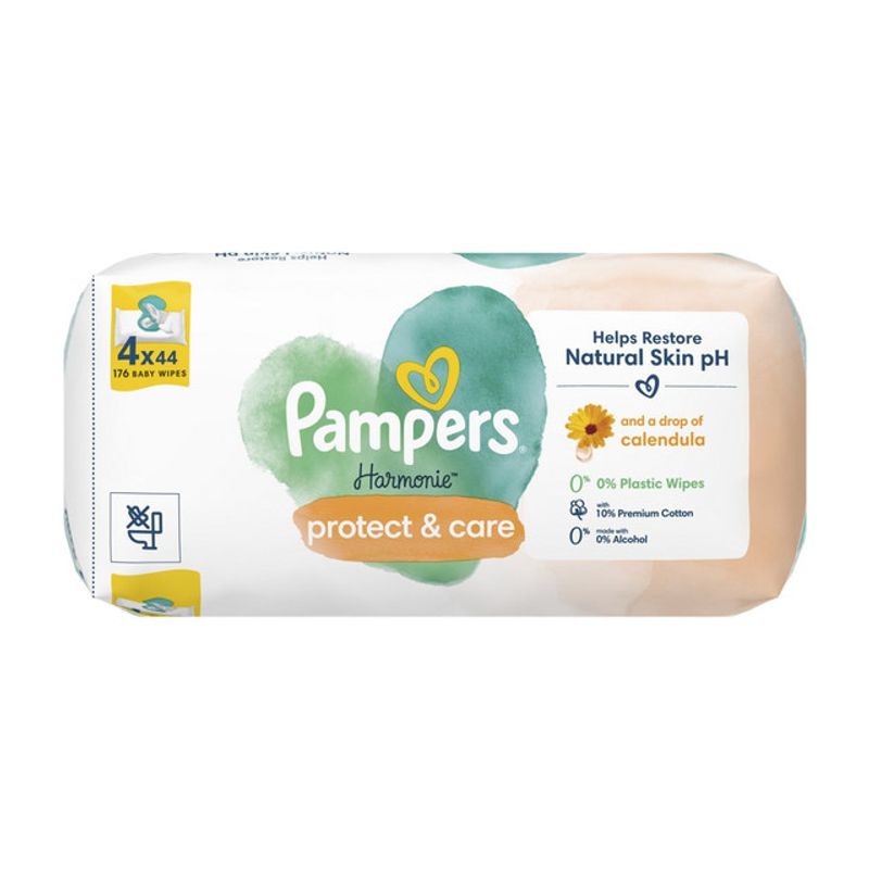 servetele-umede-pampers-harmonie-protect-care-cu-galbenele-4-x-44-bucati