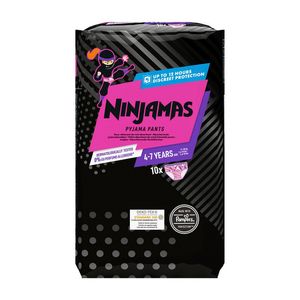 Scutece Chilotel pentru noapte Pampers Ninjamas, fete, 4 - 7 ani, 17 - 30 kg, 10 bucati