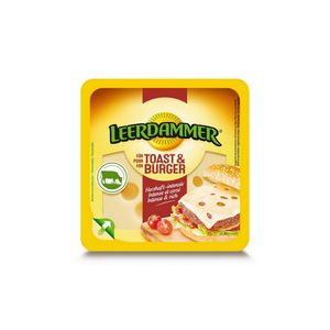 Branza maturata Leerdammer Toast & Burger, 6 felii, 125 g